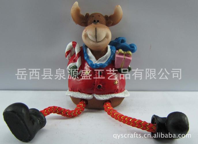 工厂直销 可订做可批发 圣诞鹿冰箱贴 树脂圣诞人物 卡通